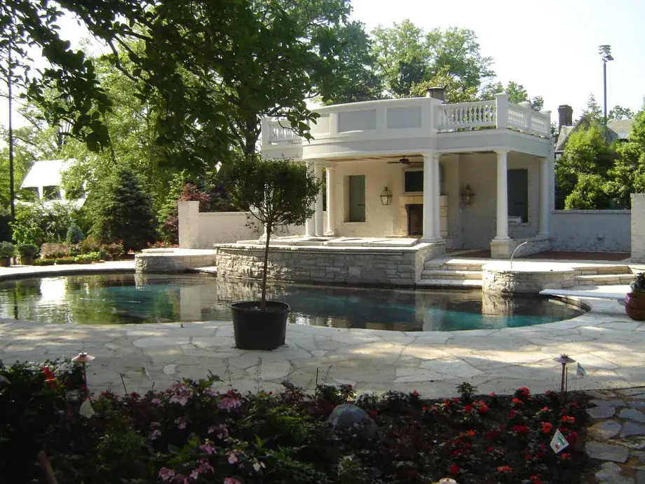 Custom home exterior with covered porch by Padgett